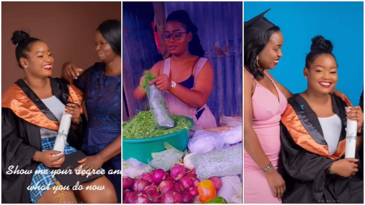 Pretty lady turns vegetable & onion seller in market after graduating from university, video stirs reactions
