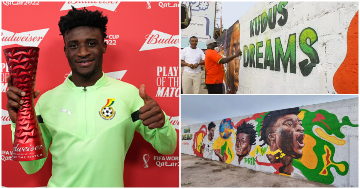 Kudus: Graffiti street artist Mohawudu puts up mural to honour midfielder, attracts lots of people