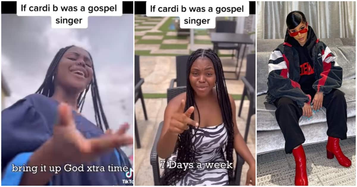 Pretty lady with Cardi B's voice recreates & raps gospel version of the singer's WAP in video