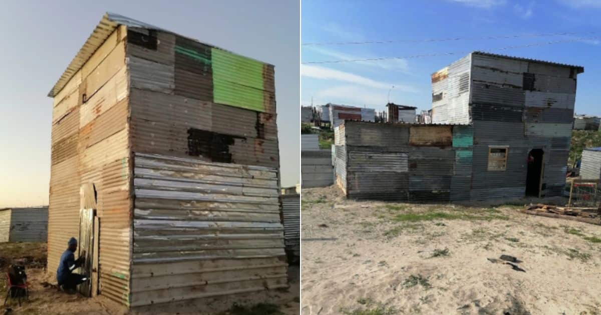 Man posts process of constucting two storey shack