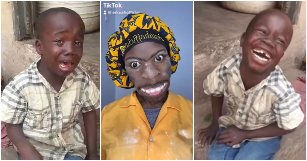Erkuah Official drops hilarious video of crying boy who went viral, fans laugh hard: "This gal"