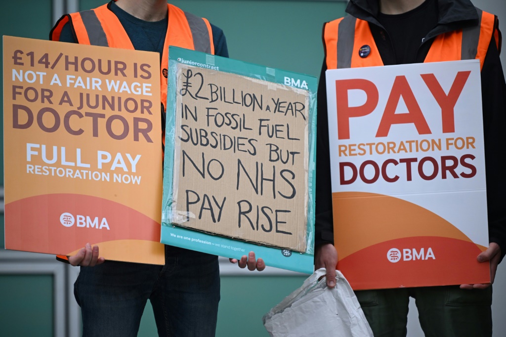 Hospital doctors are currently out on strike, demanding better pay and conditions