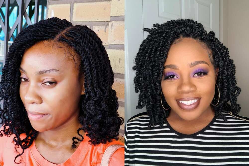 Curly Afro braids