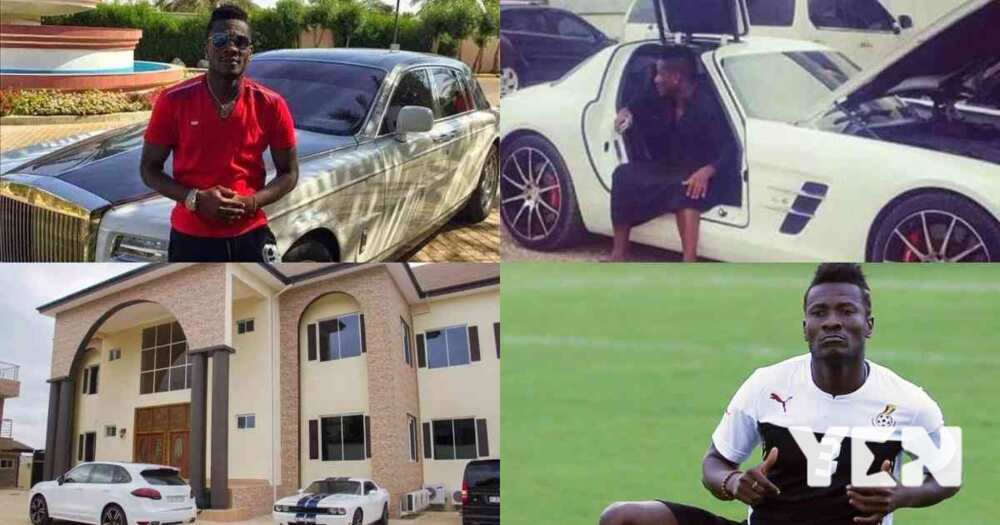 Asamoah Gyan flaunts his fleets of cars in his mighty mansion (Video)