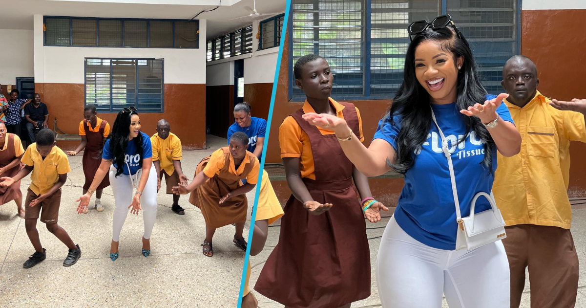 Serwaa Amihere performs choreography with special kids of the Dzorwulu Special School, videos