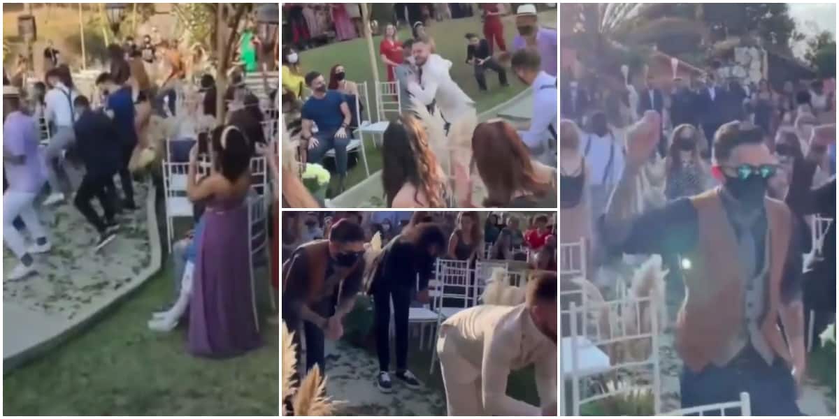 Video shows cute moment groom showed up at wedding service, dances with different guest before going to the altar