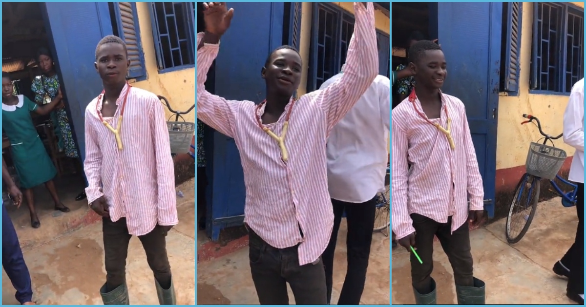 Career day: Ghanaian student dresses like a farmer to school, unhappy teacher questions him