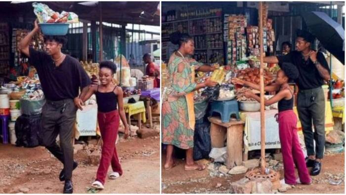 'How can you tell me this story' Fans react to photos of Hayford & Benita at the market; they feel it is staged