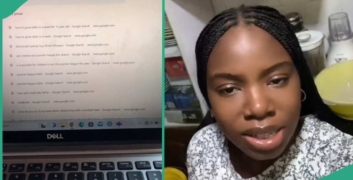 Young lady shares her 13-year-old brother's browser search history, her stunned reaction goes viral