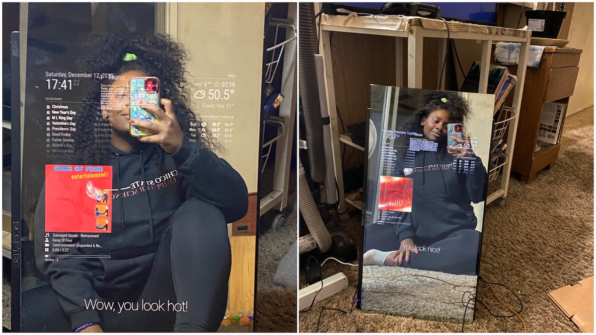 Smart lady builds touchscreen mirror in her room, stirs reactions on Twitter