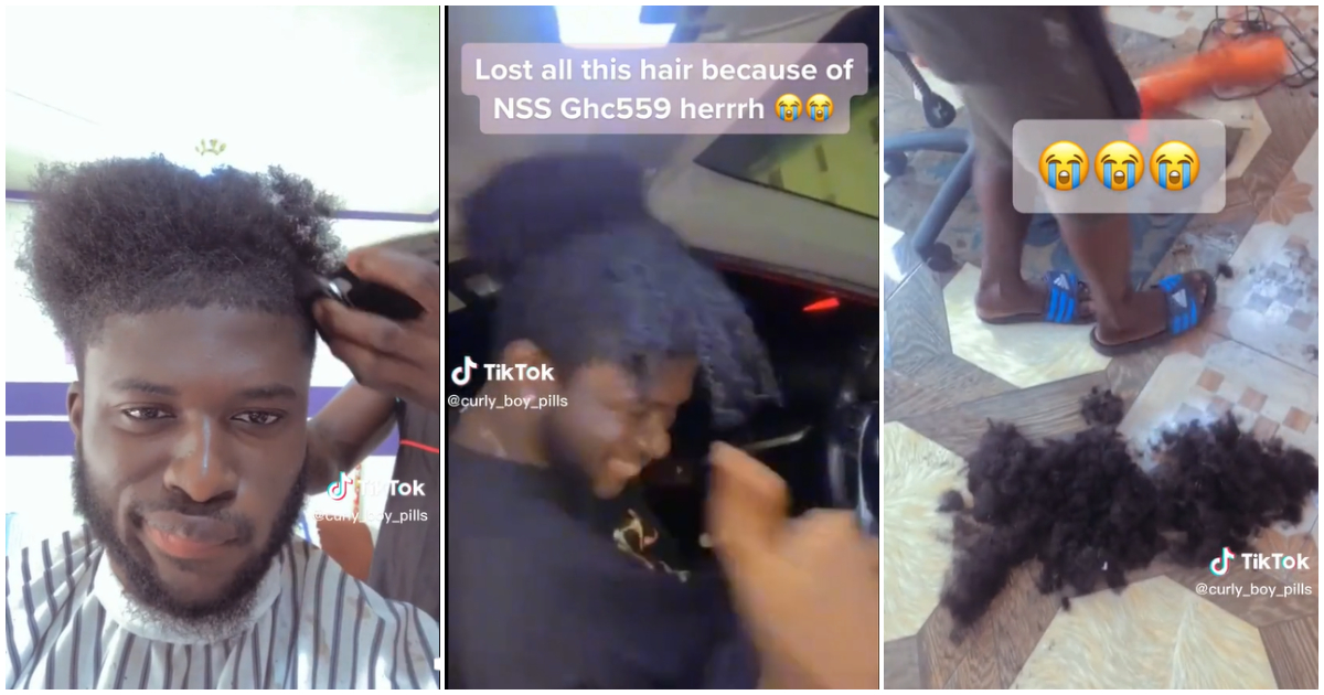 Young Ghanaian man cuts hair