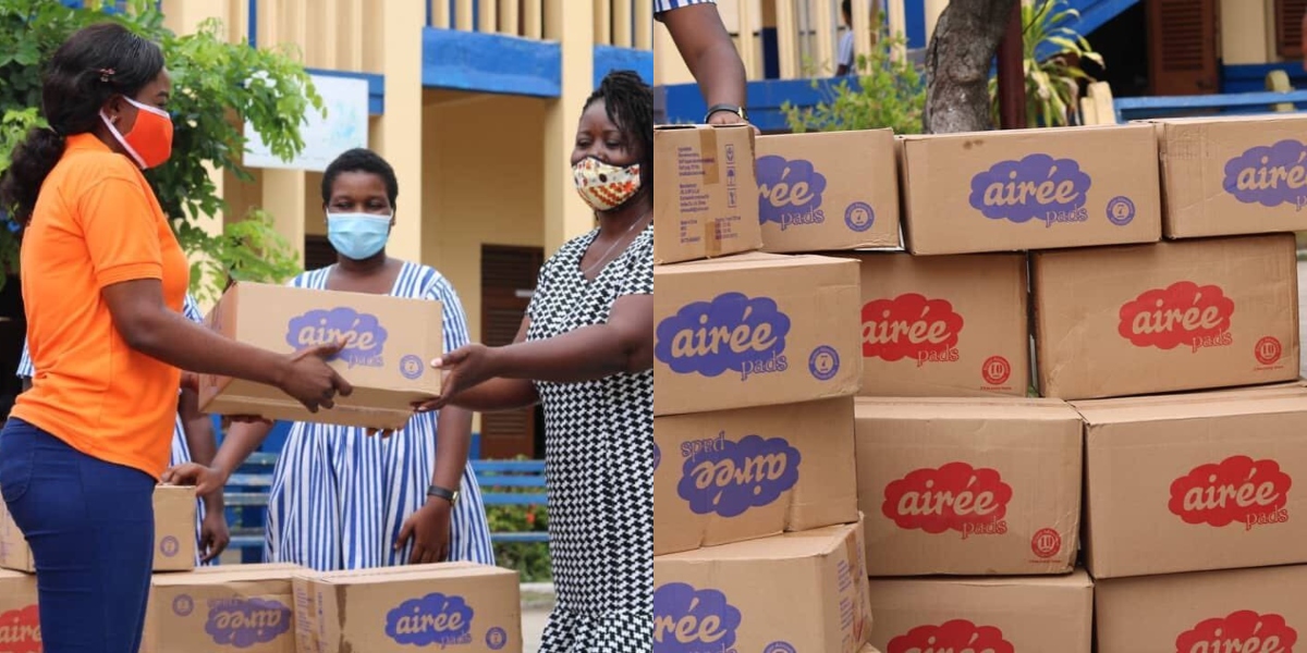 Old student surprises her high school with dozens of sanitary pad boxes