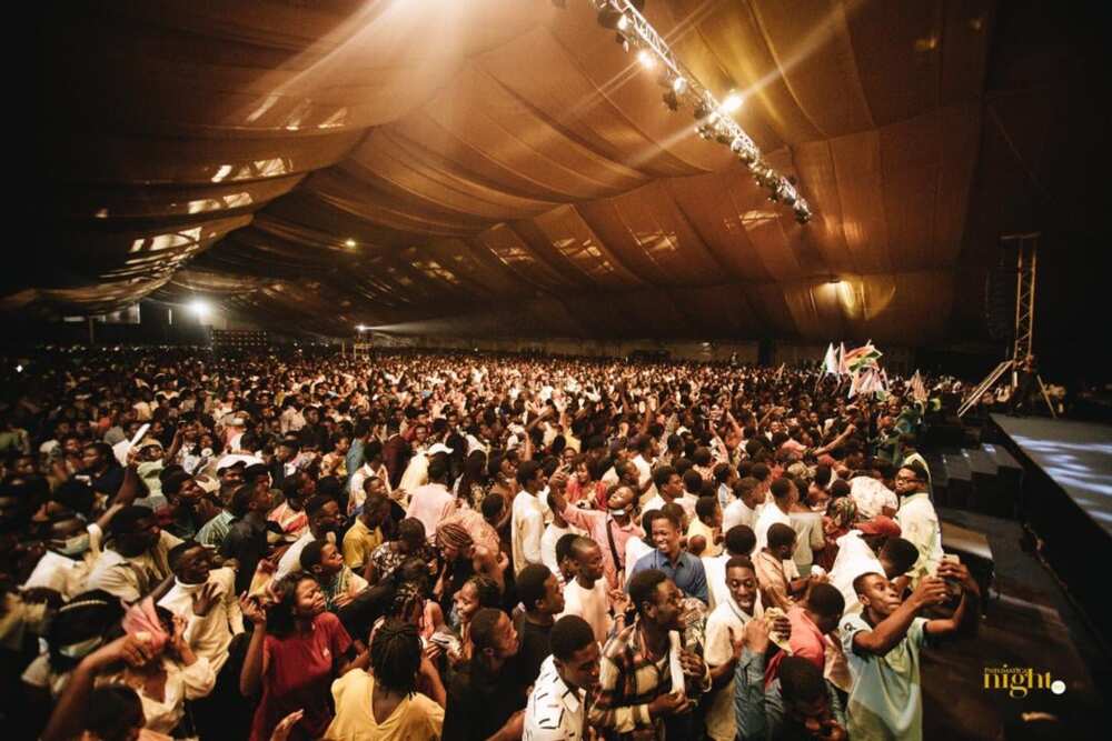 Christ Embassy members mass up in thousands with no masks for "Pneumatica Night 2021"