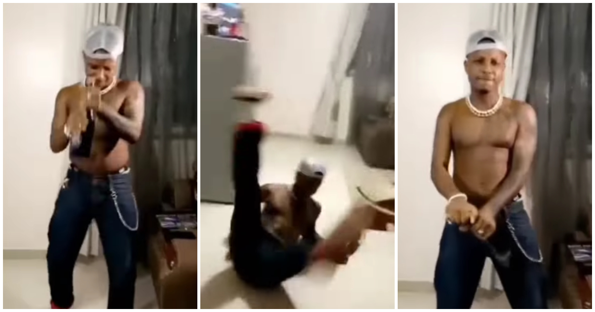 Kelvynboy Slips And Falls While Popping Champagne In Video
