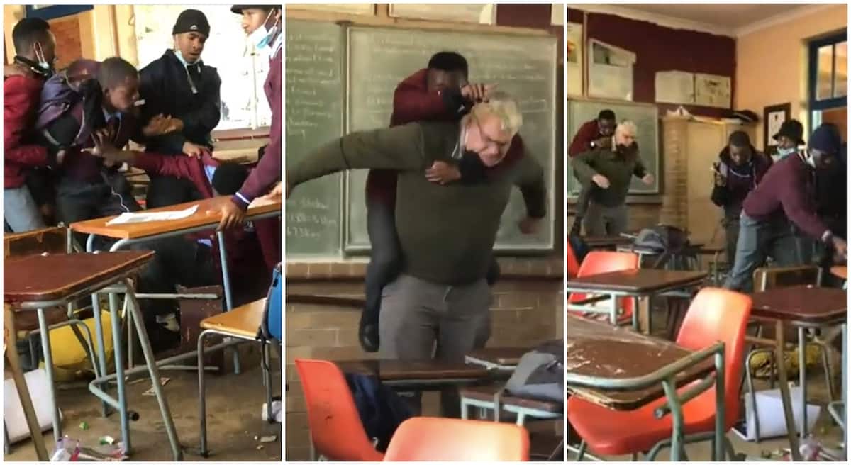 Stubborn SHS kids scatter class, drag each other, jump on teacher's back in funny video