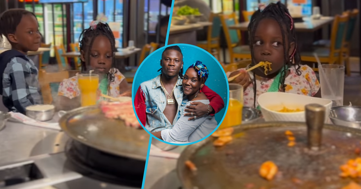 Photos of Stonebwoy and his kids.