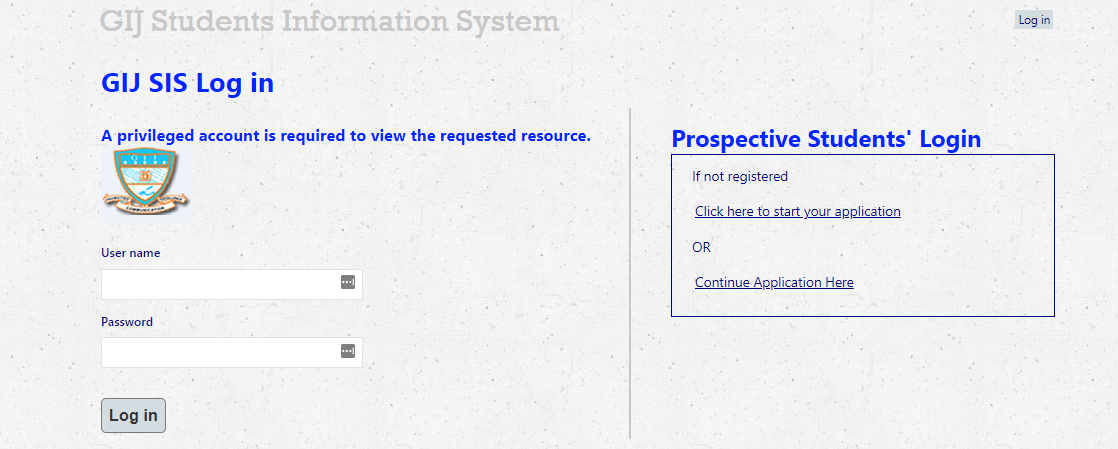 GIJ online registration portal
