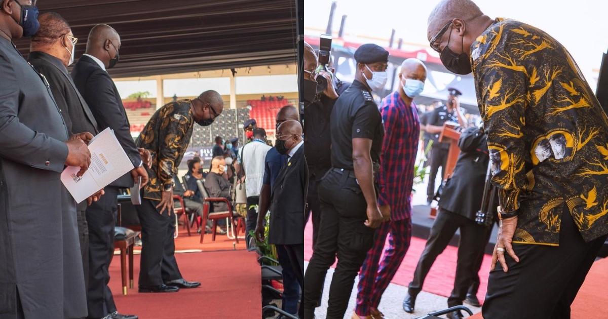 JJ Rawlings' funeral: John Mahama bows to Akufo-Addo in photo