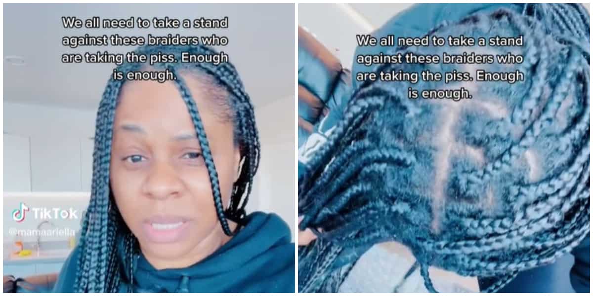 UK-based lady laments after paying GH¢2,300 for new braids that look like 3-month-old hair