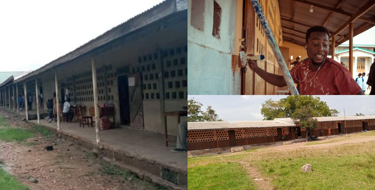 Photos from the Ahudo RC School before and after painting
