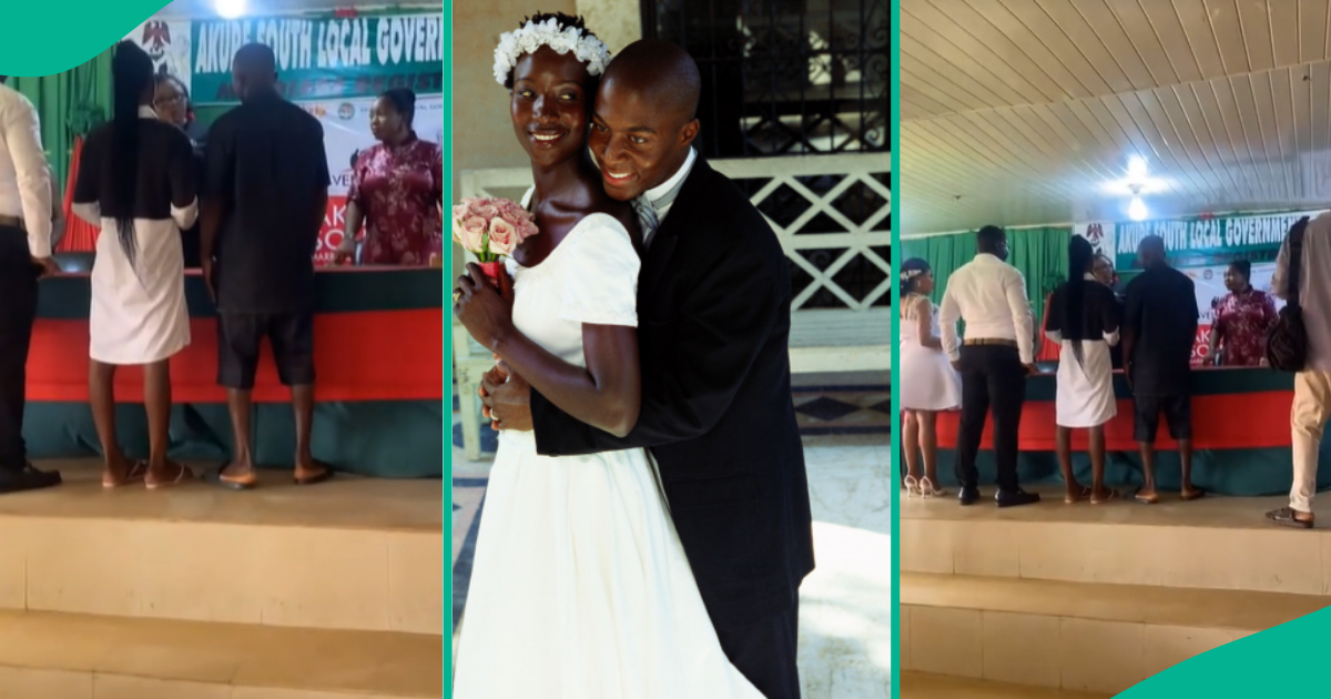 Nigerian Couple Goes To Court Wedding Wearing Modest Dressing, Receives Mixed Reactions From People