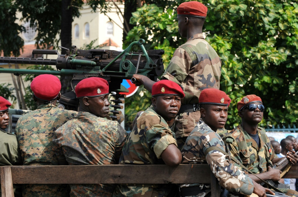 Red Beret troops of the presidental guard in central Conakry just days after the 2009 stadium massacre