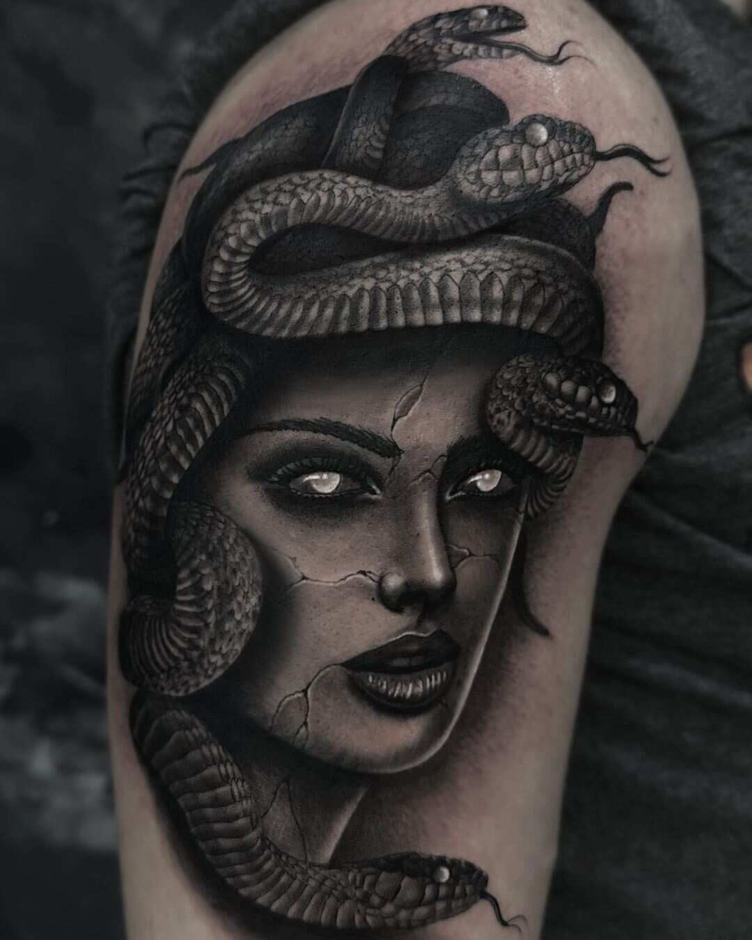 juju:medusa-black-tattoo-blackandgreyrealism-blackandgrey-grey-medusatattoo- medusa-tattoo-snake-snake-tattoo-atlanta-tattooer-gatattooers