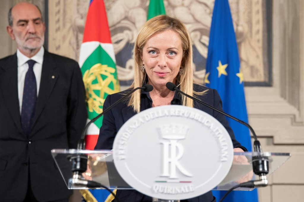 Giorgia Meloni, leader de Fratelli d'Italia, nommée Première ministre, à Rome le 21 octobre 2022