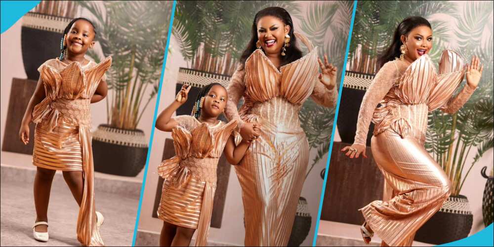 Nana Ama McBrown and her daughter Baby Maxin in matching outfits
