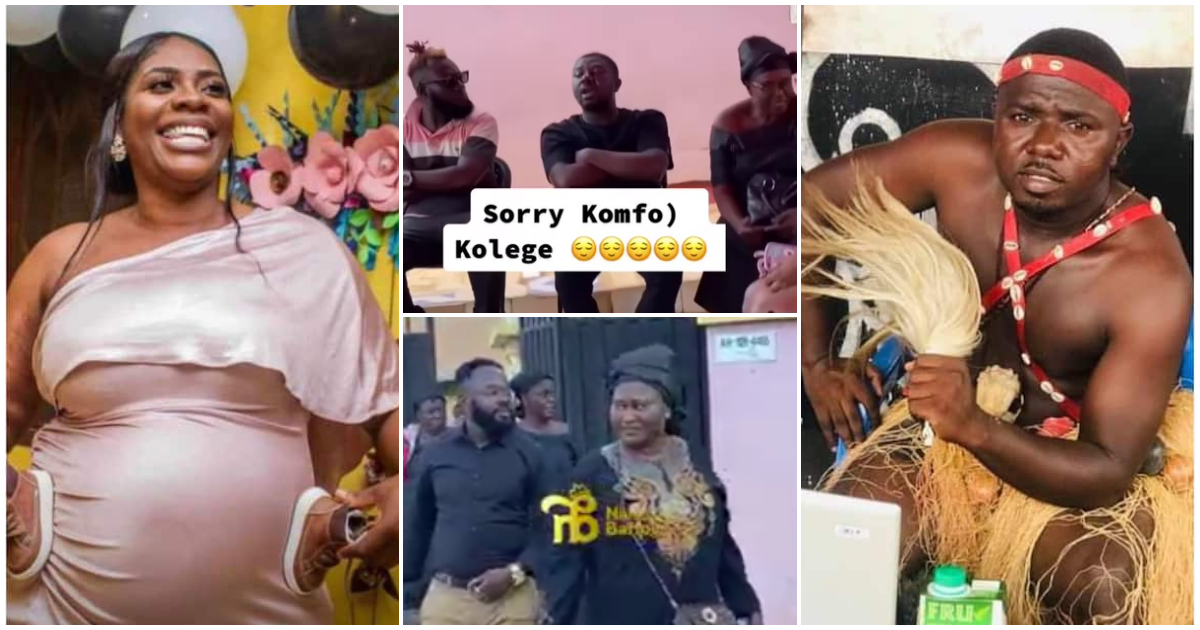 Sad scenes as Kuamwood stars visit Okomfo Kolege after he lost his pregnant wife and unborn baby during delivery