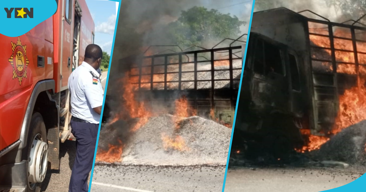 Truck carrying 260 bags of shea nuts burns down after fire tender breaks down metres to blaze