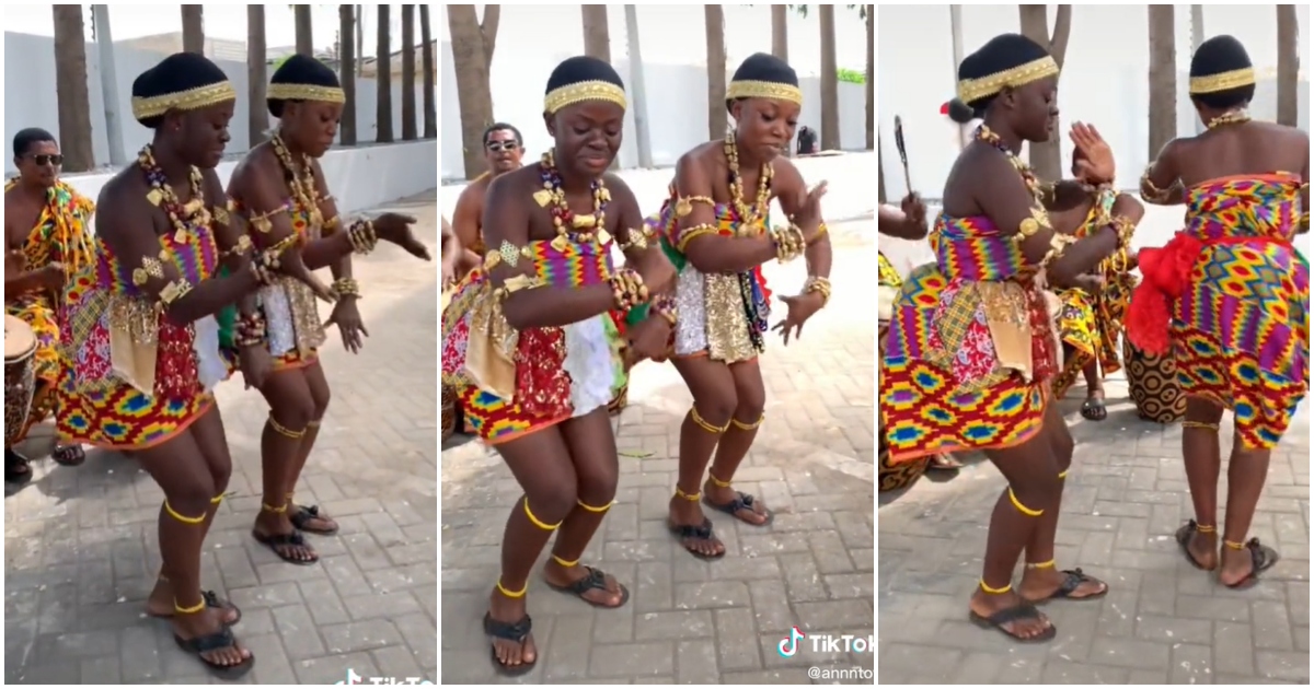 Beautiful Twin Ashanti Dancers Wow Folks With Beautiful Kete Dance Moves