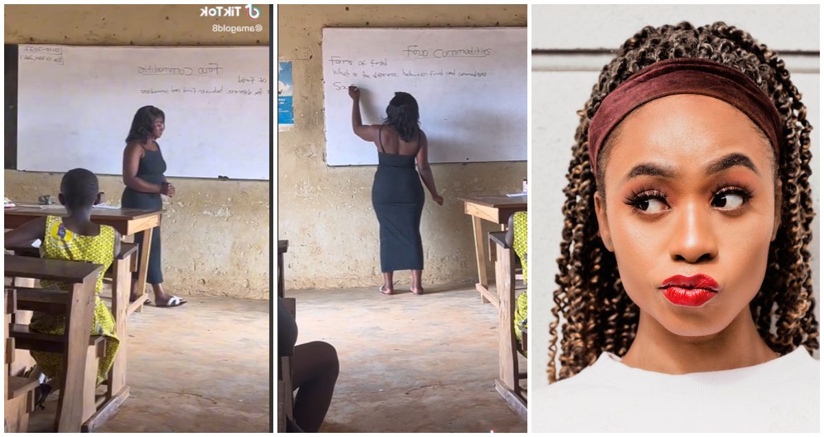 Ghanaian teacher sparks reactions with her choice of dress in class