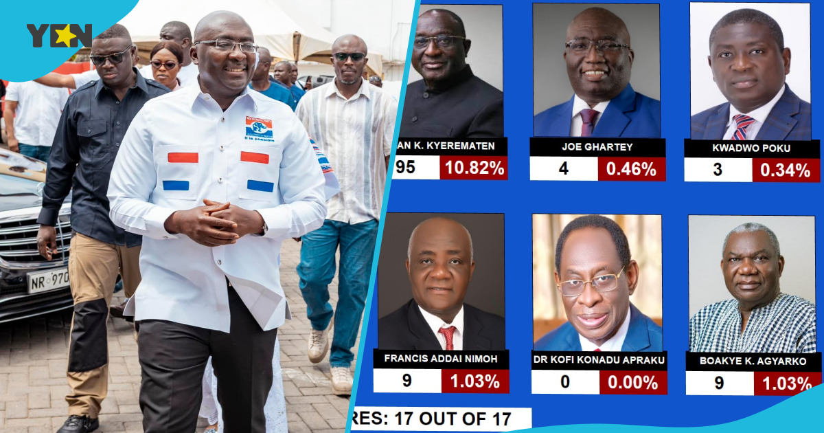 Results Show Bawumia has won with over 66% of valid votes as Ken Agyapong beats Alan