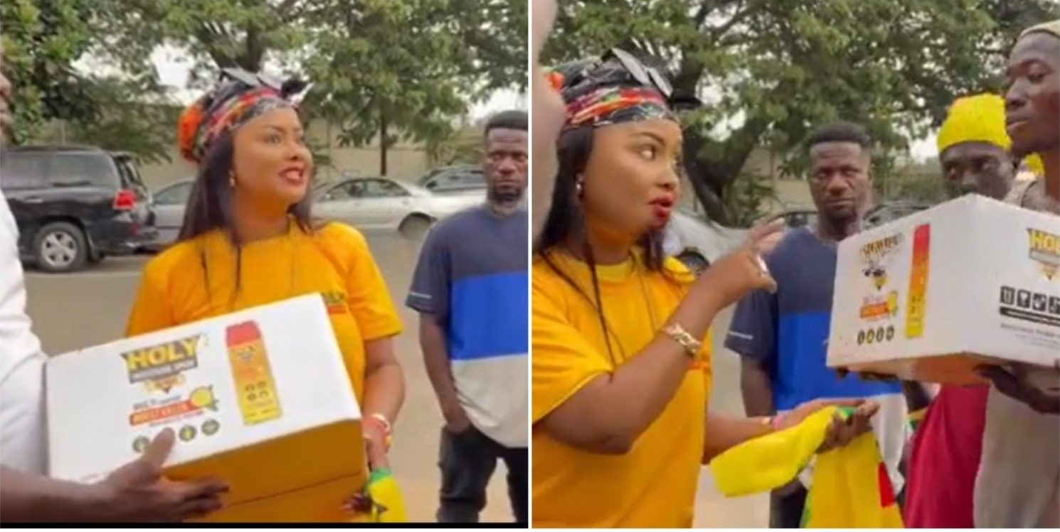 Nana McBrown Storms The Streets Of Dzorwulu; Donates Holy Insecticide Products To Street Hawkers