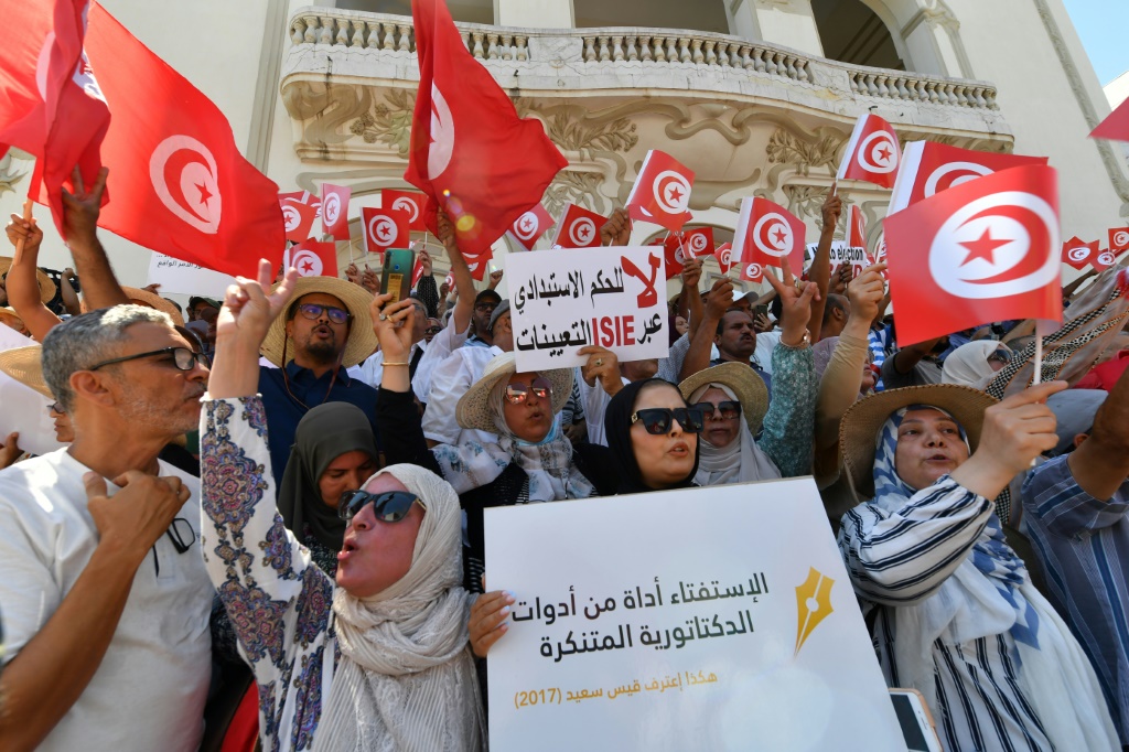 Tunisians protest against President Kais Saied and the constitutional referendum whose charter would give his office nearly unchecked powers