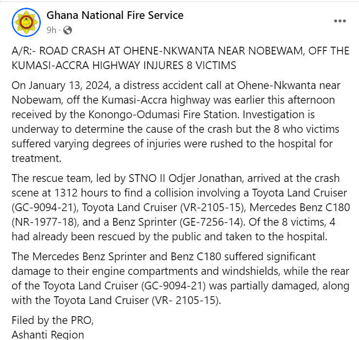 Statement by Ghana National Fire Service.