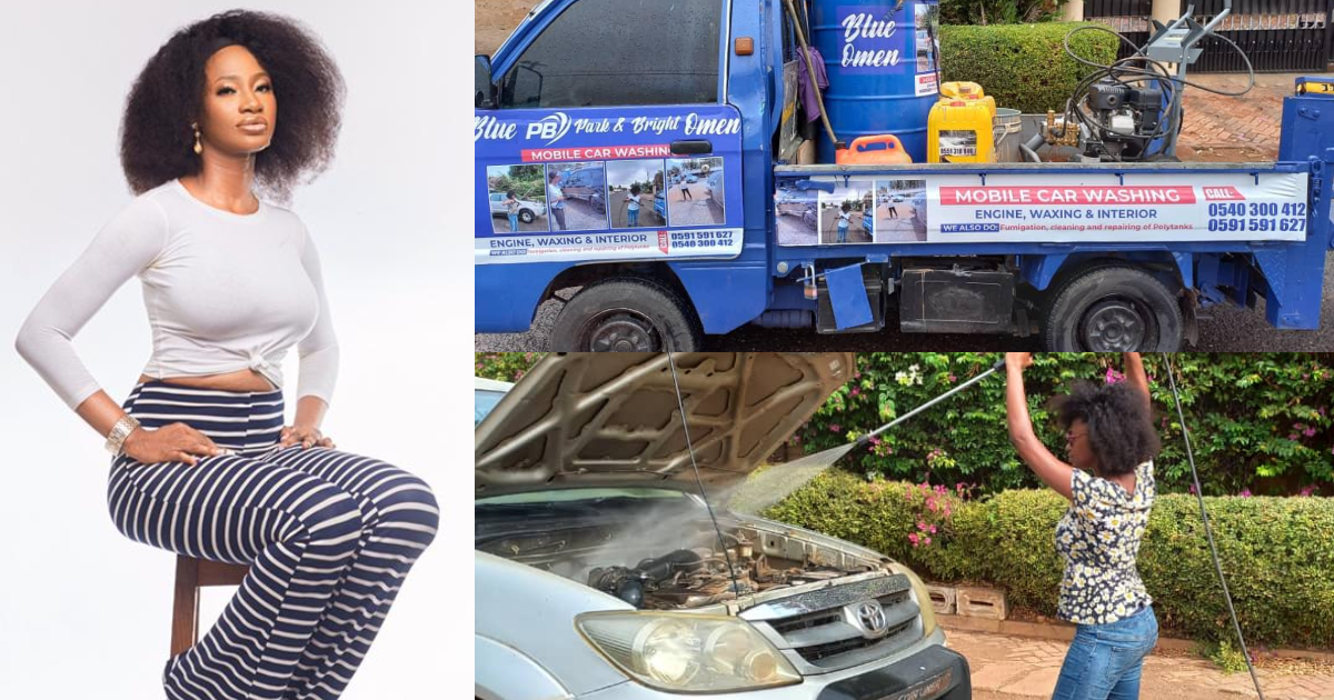 Ghanaian university graduate who works as a mobile car washer
