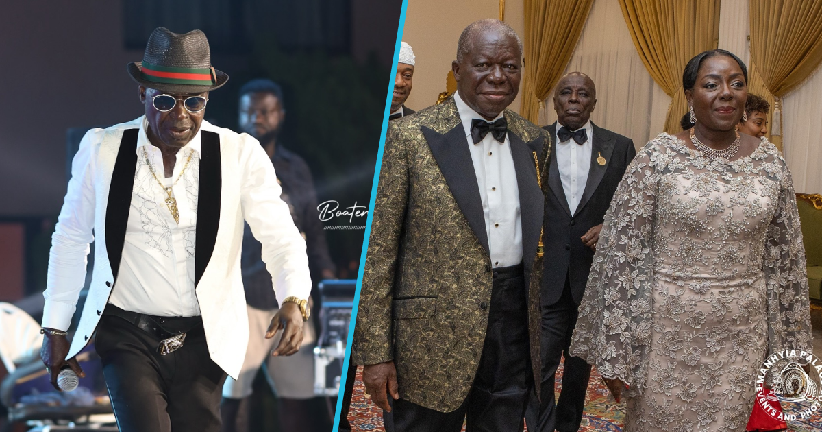 Otumfuo and his wife Lady Julia look romantic on the dancefloor at his 74th birthday dinner party, video