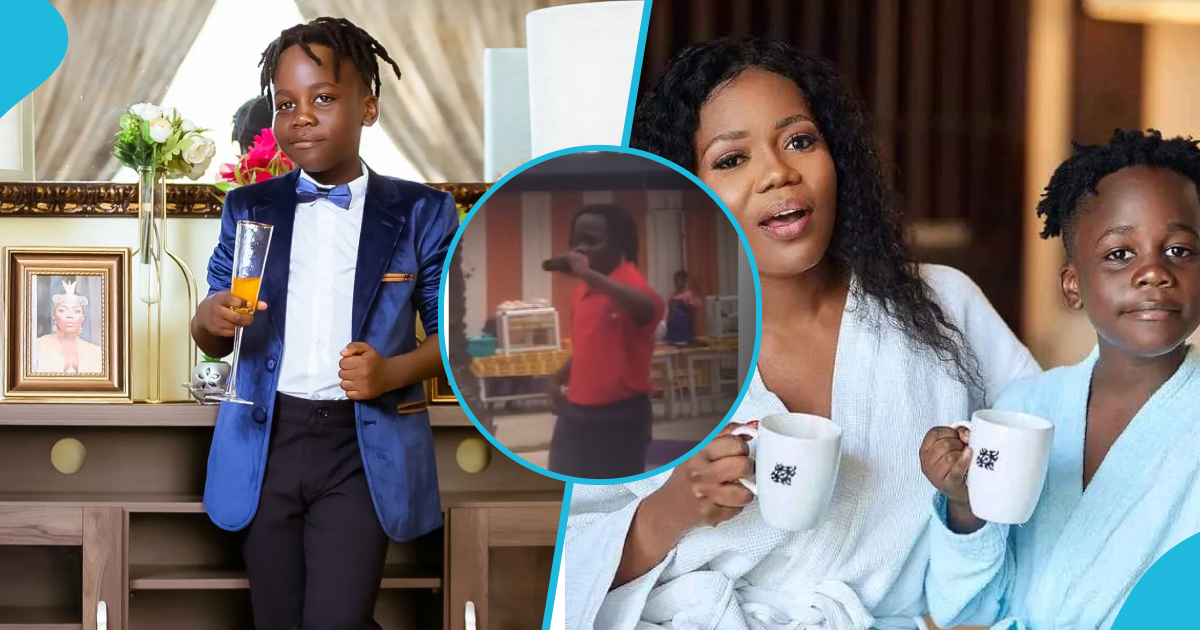 Mzbel's son storms social media with electrifying school performance, peeps react to video: "It's in his blood"