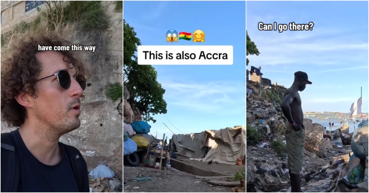 Belgian tourist sparks outrage after showing filthy parts of Accra in TikTok video: "What do you want to see?"