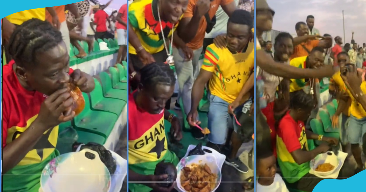 Black Stars Video Of Man Mixing Beans And Plantain After Ghana Scored Goes Viral Yencomgh