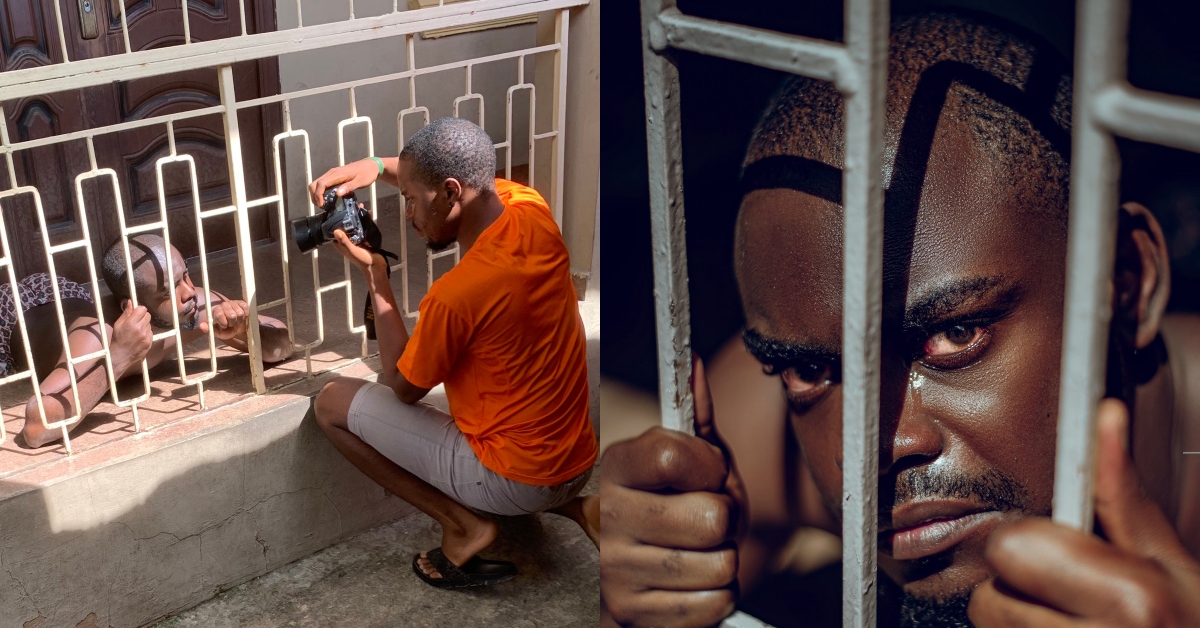 Creative photographer takes emotional prison photo using burglar proof; goes viral