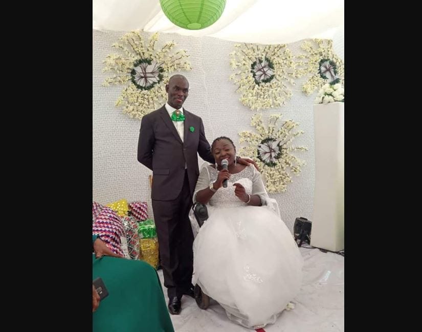 Beautiful photos as lady in wheelchair ties the knot with her bridal train also in wheelchairs