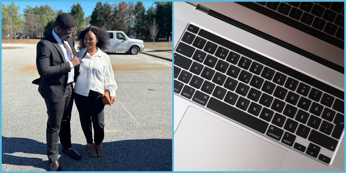 Ghanaian Woman Gifts Husband Macbook Pro With Her First Salary, Man Cries Like A Baby