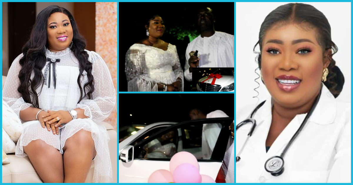 Video of Dr Grace Boadu's husband gifting her a Benz 2 years ago resurfaces after family denied him