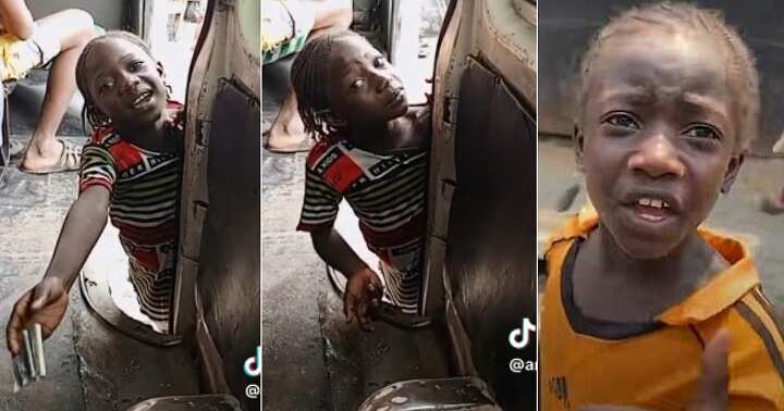 Lady bumps into viral little beggar on the road