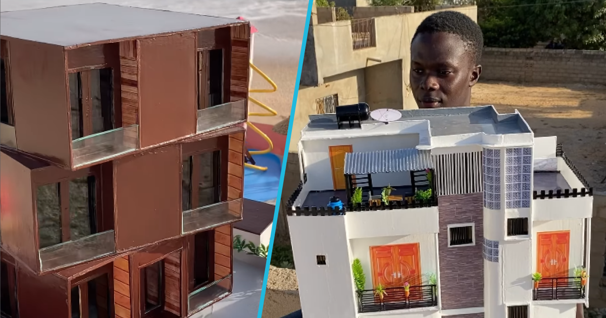 A alented boy showcased his impressive talent by building a villa and hotel from boxes of cartons.