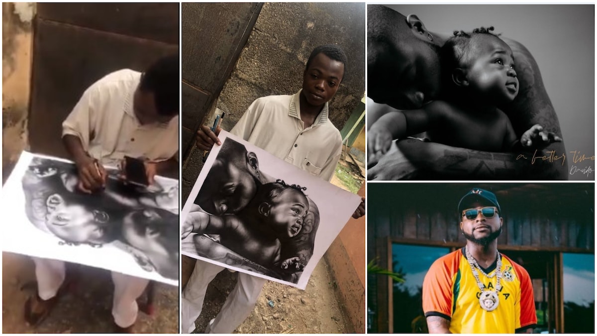 Nigerian artist draws Davido's A Better Time album cover, hopes the artist will see it