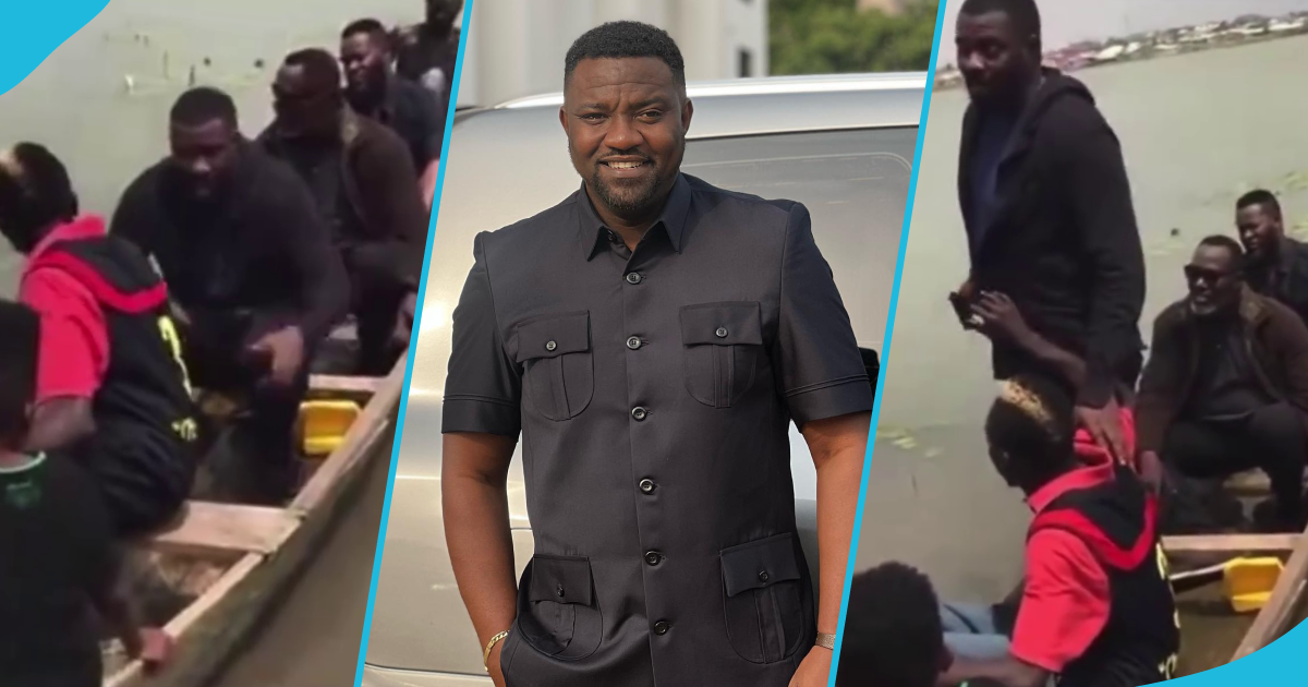 Junior Pope: Old video of John Dumelo scared to ride a boat for a movie surfaces, peeps react